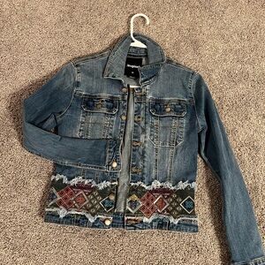 NWOT Desigual Embroidered Denim Skirt